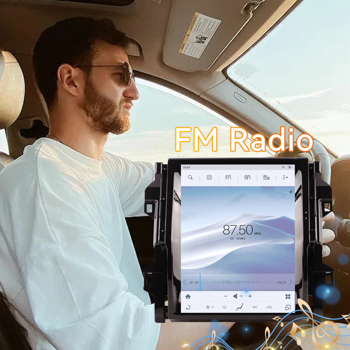 Android 14 Car Stereo Radio Head Unit Compatible with Toyota Roadrunner 2018-2020 Carplay&Android Auto T-Style Touch Screen with GPS | DSP | Bluetooth | Optical | FM | 4G | WiFi 8+128G 12.1