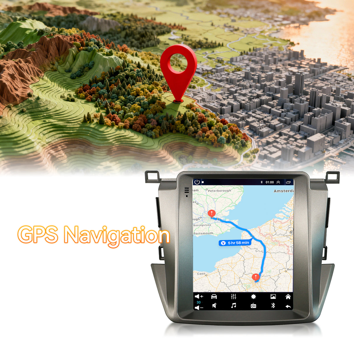 Android 13 Car Stereo Radio Compatible with Toyota RAV4 2013 2014 2015 2016 2017 2018,  Head Unit,IPS Touch Screen/Wifi/Bluetooth/Wireless Carplay Android Auto/GPS/Mirror Link/AHD Rear Camera(9.7 Inch)