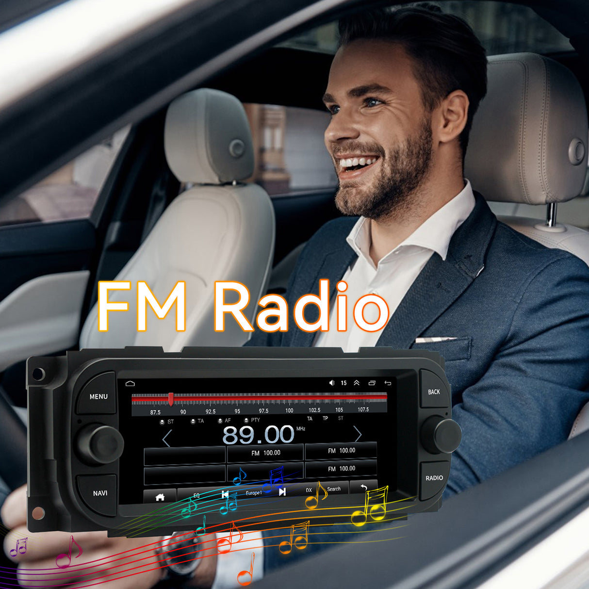 Android 13 Car Stereo Radio Head Unit Compatible with Dodge RAM(2002-2006), Jeep Wrangler (2003-2006)，Jeep Grand Cherokee (1999-2004), Chrysler 300(2002-2004) 300C Carplay&Android Auto Touch Screen with GPS DSP Bluetooth Optical FM 4G WiFi 2+64G 6.9 inch