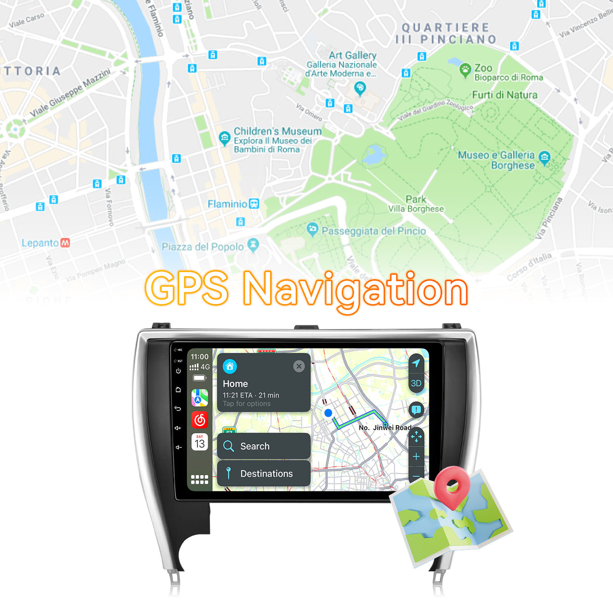 Android 13 Car Stereo Radio Compatible with Toyota Camry 2015-2017, 10 Inch Touchscreen Head Unit,Bluetooth |Wifi |FM |Wireless Carplay Android Auto |GPS |Mirrorlink |Backup Camera