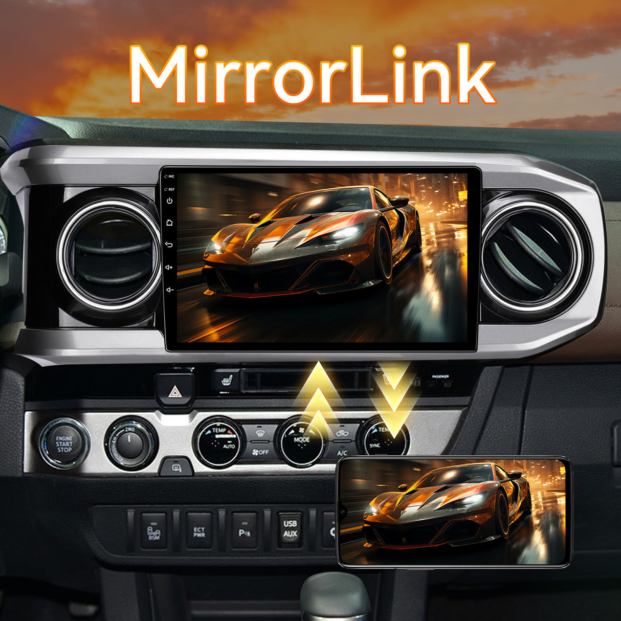 Android 13 Car Stereo Radio Compatible with Toyota Tacoma 2016 2017 2018 2019 2020 2021 2022,10 Inch Touchscreen Support Wireless Carplay Android Auto/WiFi/Bluetooth/GPS/Mirrorlink/Backup Camera
