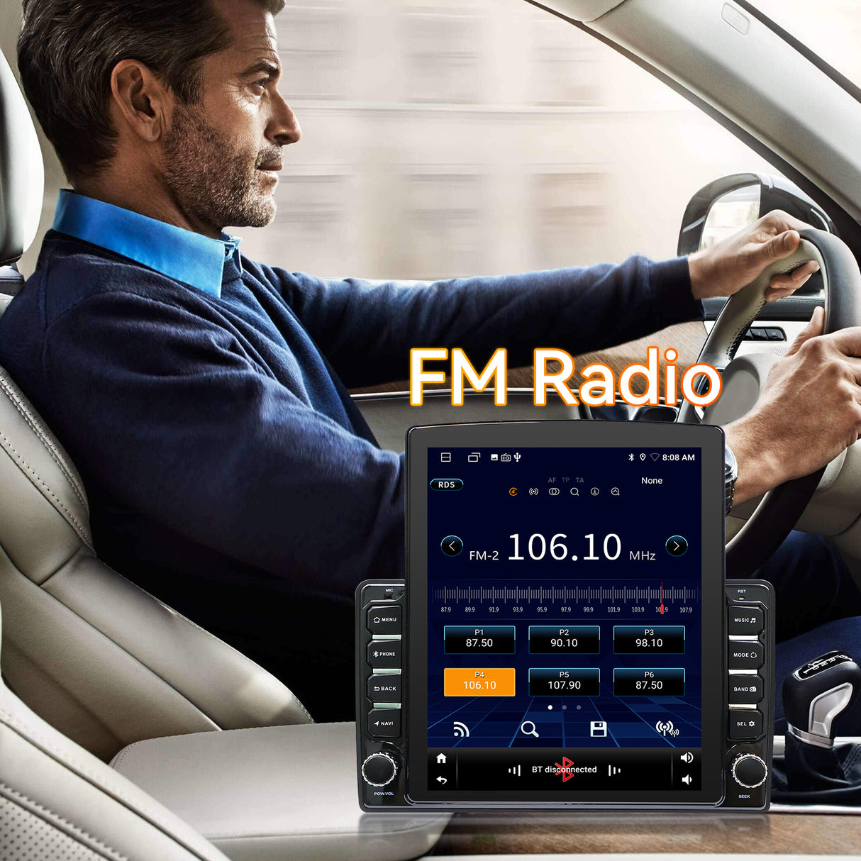 Android 14 Car Stereo Radio Compatible with Dodge Ram 1500 2500 3500 2006 2007 2008 Wireless CarPlay & Android Auto | AHD | Backup Camera | Upgrade 9.7" Touch Screen | GPS | WiFi | SWC | FM | Bluetooth 2+64G