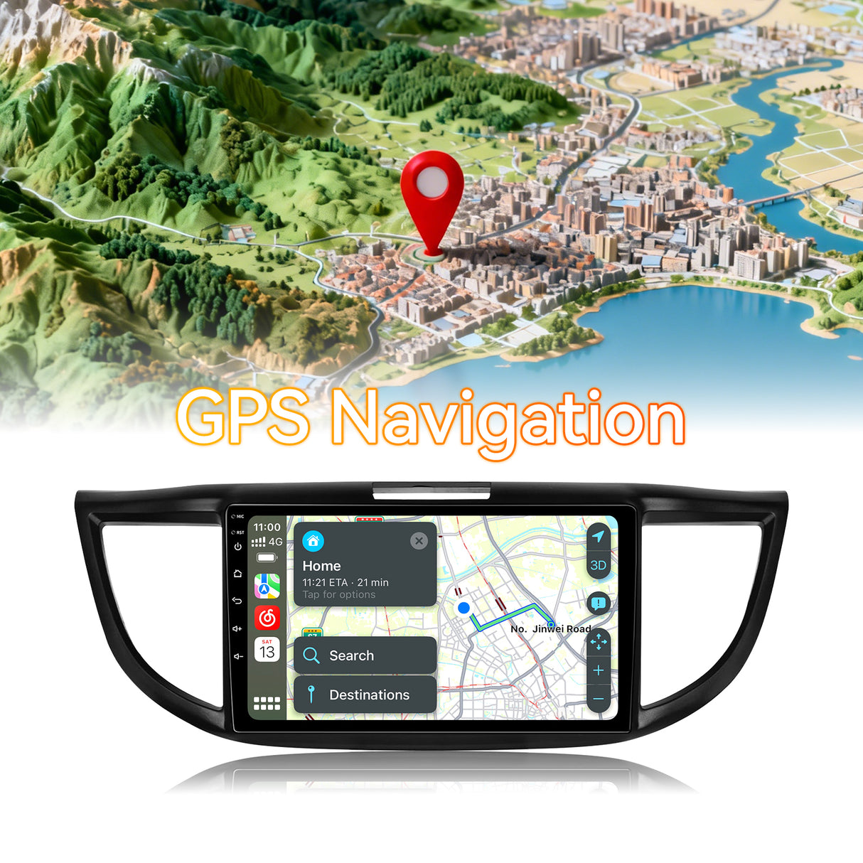 Android 13 Car Radio Stereo for Honda CRV 2012-2016, 10 Inch Touchscreen Head Unit,Bluetooth | Wifi | FM | Wireless Carplay Android Auto | GPS | Mirrorlink | Backup Camera