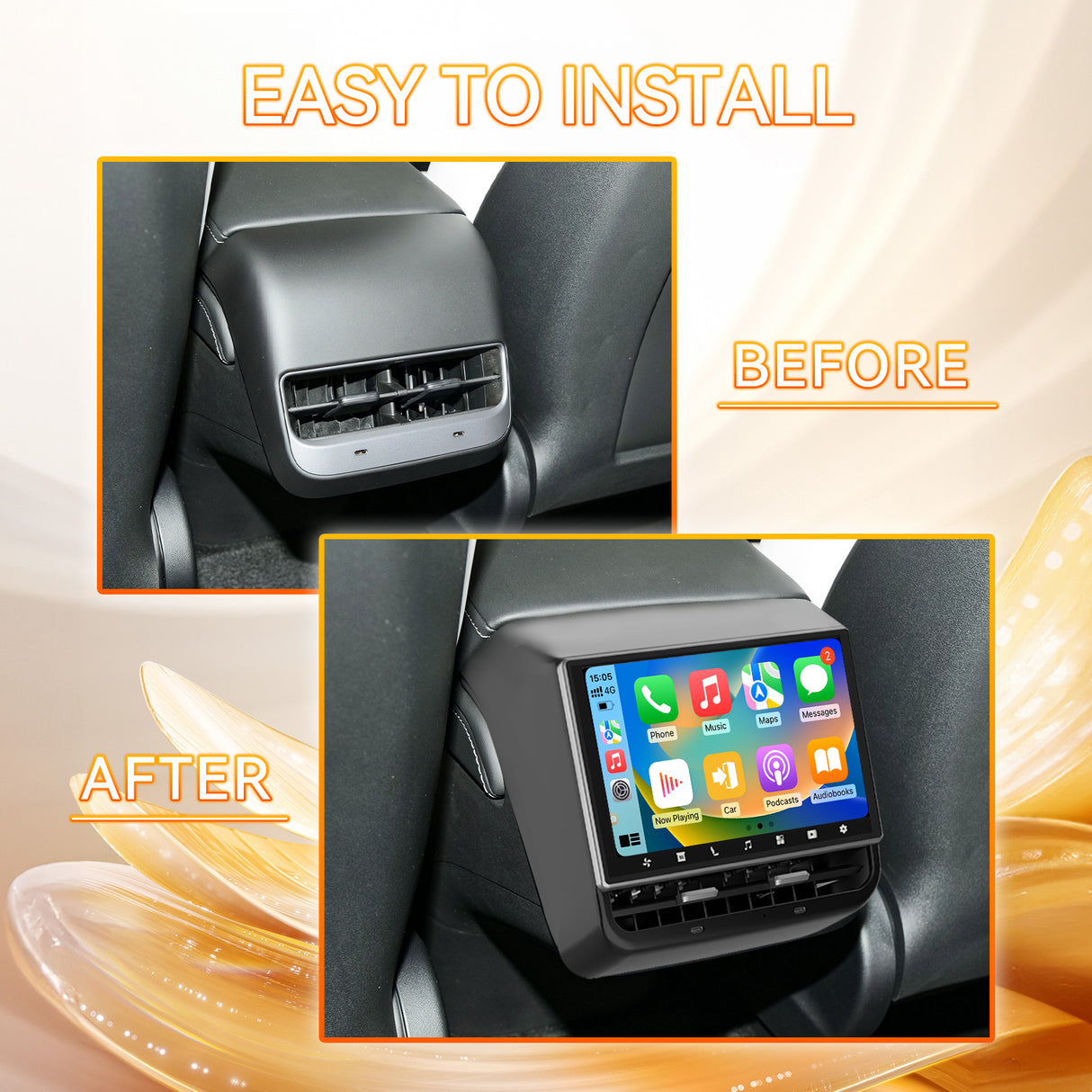 8.66 Inch Rear Display Screen Compatible with Tesla Model 3 19-23&Y19-24, Android 13 Supports HD Movie Watching,4+64G,8-core, Supports seat Adjustment and Rear air Conditioning