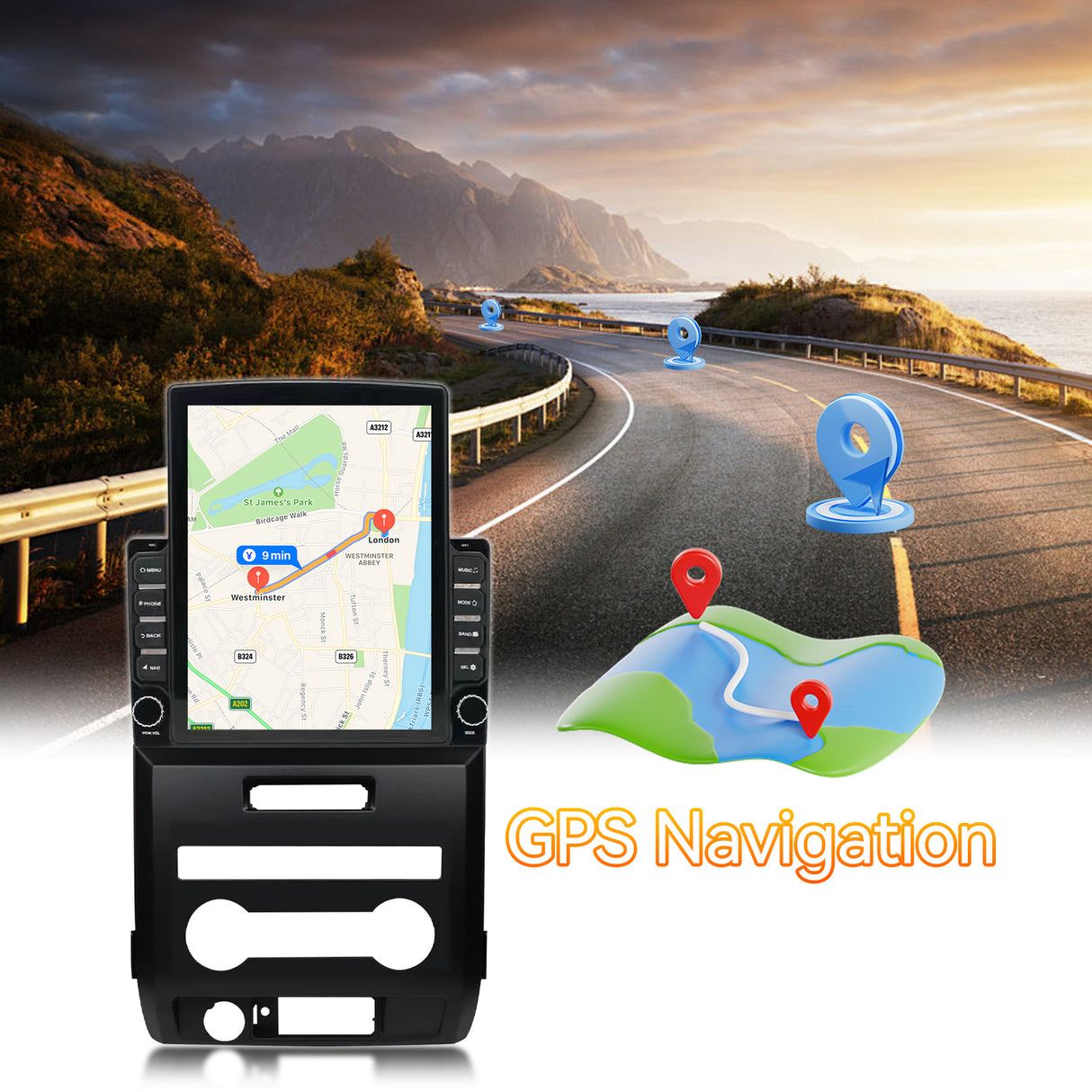 Android 13 Car Stereo Radio Compatible with Ford F150 2009 2010 2011 2012,9.7 Inch Touchscreen Manual AC Upgrade,Wireless CarPlay & Android Auto/Bluetooth/GPS/WiFi/Mirror Link/Backup Camera