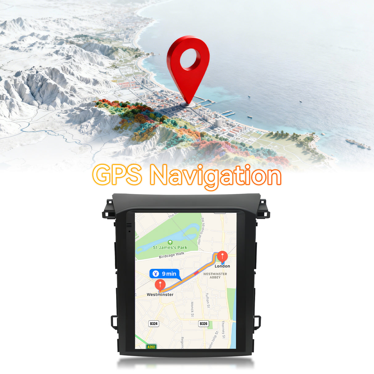 Android 14 Car Stereo Radio Compatible with Subaru XV Crosstrek 2018 2019 2020 2021 Wireless CarPlay & Android Auto AHD Backup Camera Upgrade 9.7" Touch Screen GPS WiFi SWC FM Bluetooth 2+64G