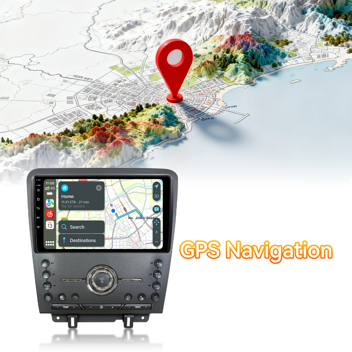 Android 13 Car Stereo Radio Compatible with Ford Mustang 2010 2011 2012 2013 2014, 10 Inch Touchscreen Support Wireless CarPlay Android Auto/GPS/WiFi/Bluetooth/Mirror Link/Backup Camera