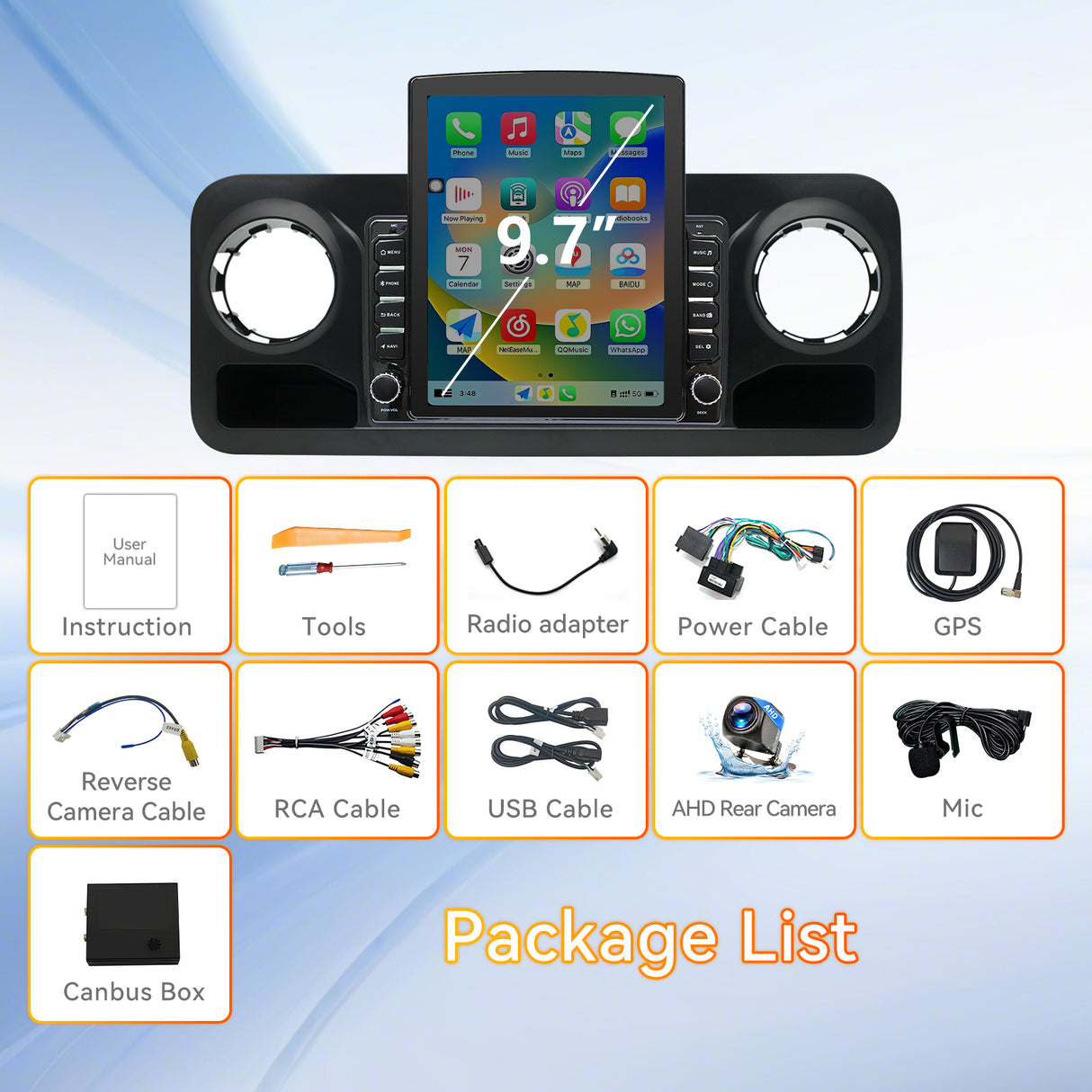 Android 14 Car Radio Compatible with Mercedes-Benz Sprinter 2019-2021,4G+64G,9.7" Touch Screen Car Stereo with Wireless Carplay&Android Auto | Blue-Tooth | GPS | Navigation | FM | SWC | Mirror Link