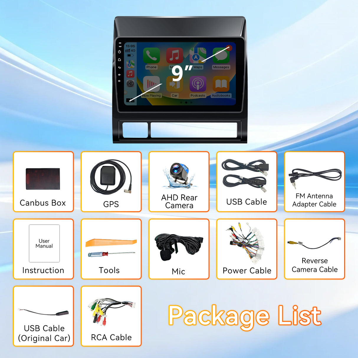 Android 13 Car Stereo Radio Compatible with Toyota Tacoma 2005-2015,9 Inch Touchscreen Head Unit,Bluetooth |Wifi |FM |Wireless Carplay Android Auto |GPS |Mirrorlink |Backup Camera