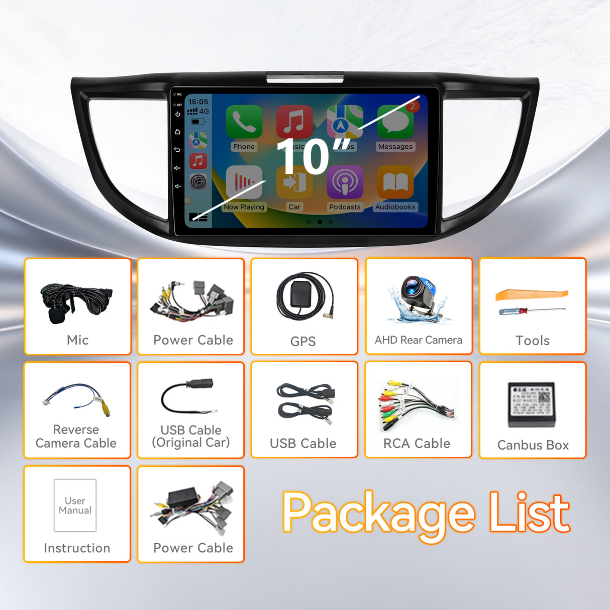 Android 13 Car Radio Stereo for Honda CRV 2012-2016, 10 Inch Touchscreen Head Unit,Bluetooth | Wifi | FM | Wireless Carplay Android Auto | GPS | Mirrorlink | Backup Camera