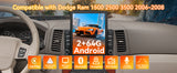 Android 14 Car Stereo Radio Compatible with Dodge Ram 1500 2500 3500 2006 2007 2008 Wireless CarPlay & Android Auto | AHD | Backup Camera | Upgrade 9.7" Touch Screen | GPS | WiFi | SWC | FM | Bluetooth 2+64G