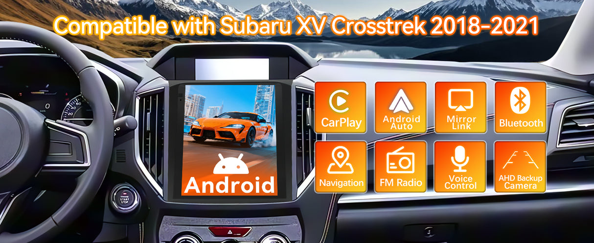 Android 14 Car Stereo Radio Compatible with Subaru XV Crosstrek 2018 2019 2020 2021 Wireless CarPlay & Android Auto AHD Backup Camera Upgrade 9.7" Touch Screen GPS WiFi SWC FM Bluetooth 2+64G