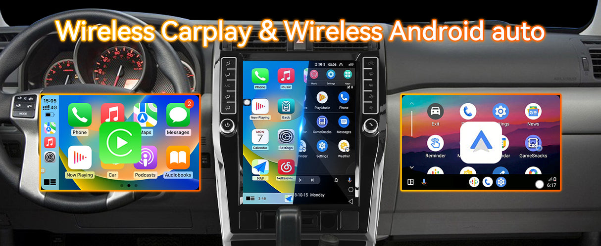 Android 14 Car Stereo Radio Head Unit Compatible with Toyota 4Runner 2009-2023 Carplay&Android Auto T-Style Touch Screen with GPS | DSP | Bluetooth | Optical | FM | 4G | WiFi 8+128G 16.2