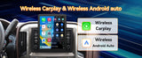 Android 13 Car Radio for Chevy Silverado GMC Sierra 2014 2015 2016 2017 2018 with Wireless Carplay Android Auto, HD Touchscreen with WiFi,GPS Navigation,Bluetooth,FM/RDS Radio,SWC,Mic +AHD Rear Camera  9.7Inch