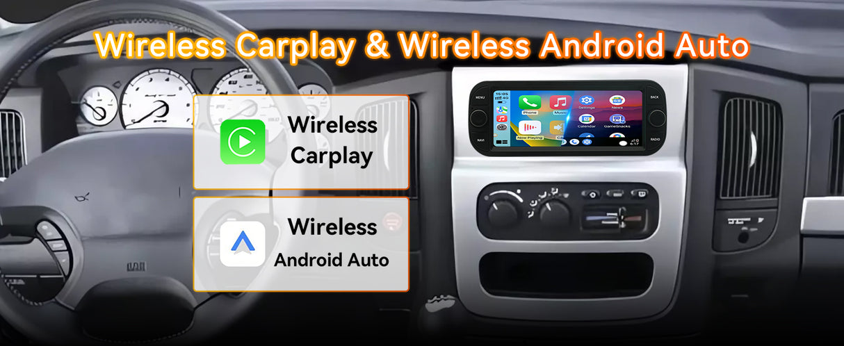 Android 13 Car Stereo Radio Head Unit Compatible with Dodge RAM(2002-2006), Jeep Wrangler (2003-2006)，Jeep Grand Cherokee (1999-2004), Chrysler 300(2002-2004) 300C Carplay&Android Auto Touch Screen with GPS DSP Bluetooth Optical FM 4G WiFi 2+64G 6.9 inch