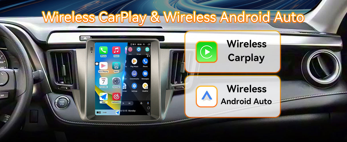 Android 13 Car Stereo Radio Compatible with Toyota RAV4 2013 2014 2015 2016 2017 2018,  Head Unit,IPS Touch Screen/Wifi/Bluetooth/Wireless Carplay Android Auto/GPS/Mirror Link/AHD Rear Camera(9.7 Inch)