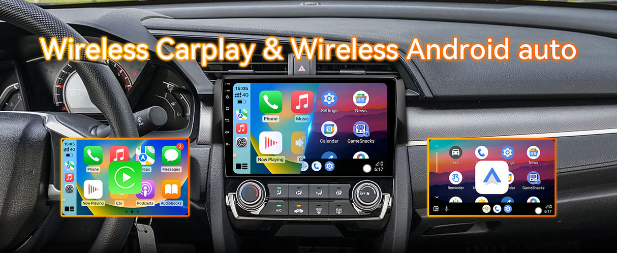Android 13 Car Stereo Radio Compatible with Honda Civic 2016-2020, 9 Inch Touchscreen Head Unit,Bluetooth |Wifi |FM |Wireless Carplay Android Auto |GPS |Mirrorlink |Backup Camera
