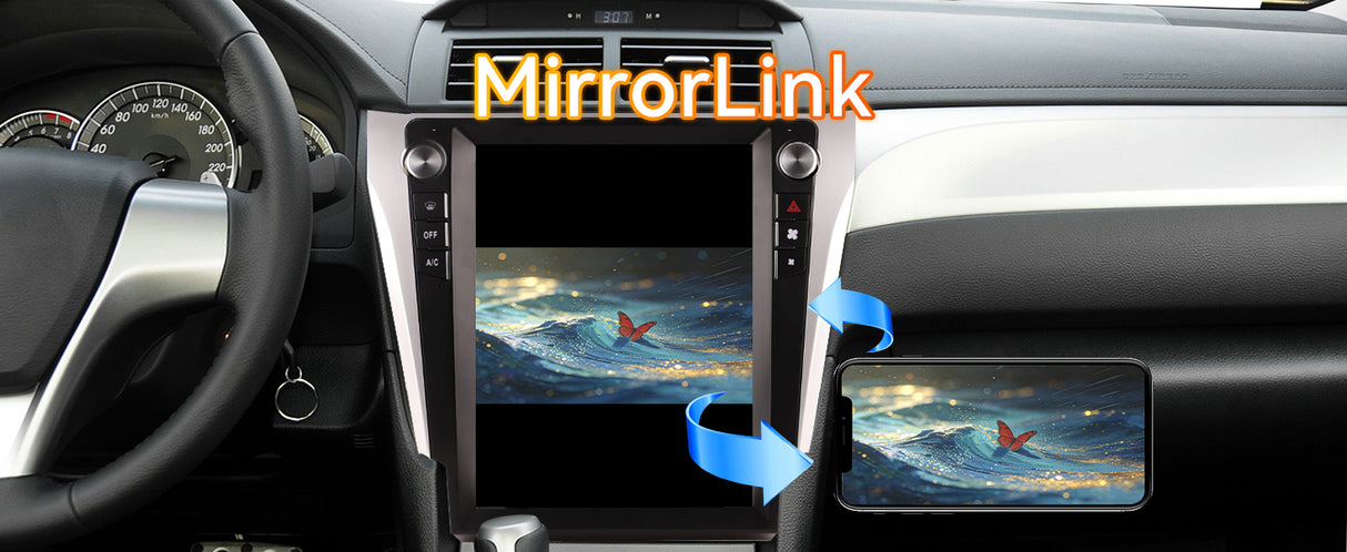 Android 14 Car Stereo Radio Head Unit Compatible with Toyota Camry 2012-2015 Carplay&Android Auto T-Style Touch Screen with GPS DSP Bluetooth Optical FM 4G WiFi 8+128G 12.1"