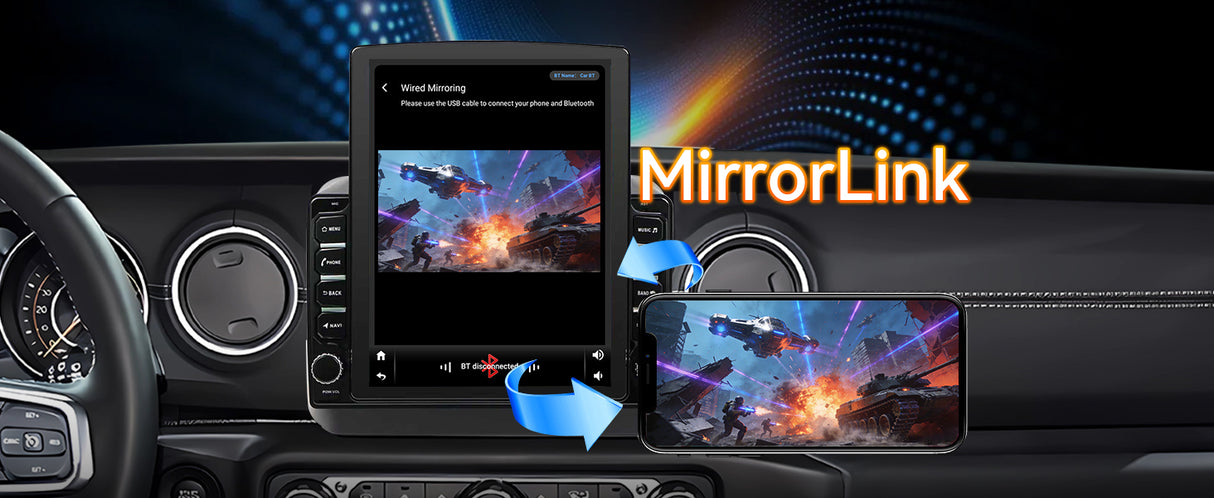 Android 15 Car Radio Stereo Compatible with Jeep Wrangler JL 2018-2021Gladiator JT 2020 2021, 4+64G, 9.7" Touchscreen, Wireless Carplay Android Auto/Bluetooth/FM/GPS/WiFi/Mirror Link/SWC/Backup Camera