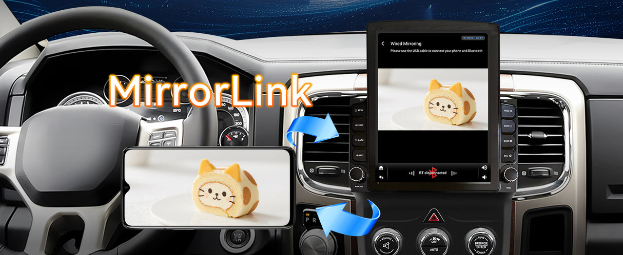 Android 13 Car Stereo Radio Compatible with Dodge Ram 1500 2500 3500 2013 2014 2015 2016 2017 2018(Manual AC),9.7 Inch Head Unit Support Bluetooth,Wireless CarPlay Android Auto,2+64