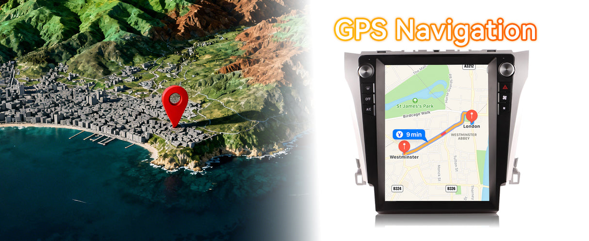 Android 14 Car Stereo Radio Head Unit Compatible with Toyota Camry 2012-2015 Carplay&Android Auto T-Style Touch Screen with GPS DSP Bluetooth Optical FM 4G WiFi 8+128G 12.1"
