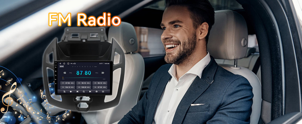 Android 14 Car Radio Compatible with Ford Transit Connect 2014-2018,Touchscreen Car Stereo with Wireless Carplay Android Auto,FM,Multimedia Receiver with GPS Bluetooth ＆ Backup Camera(9.7Inch
